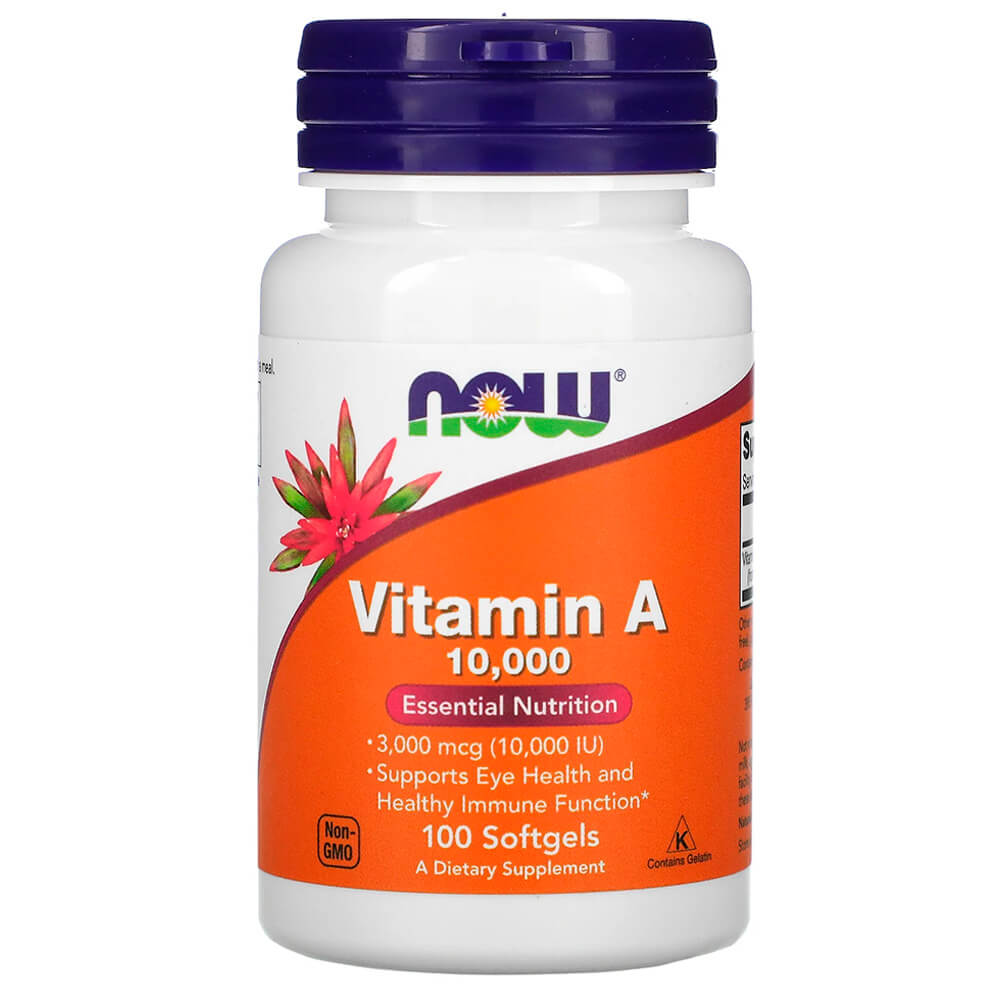 NOW Вітаміни Vitamin А, 10 000 IU 100 softgels