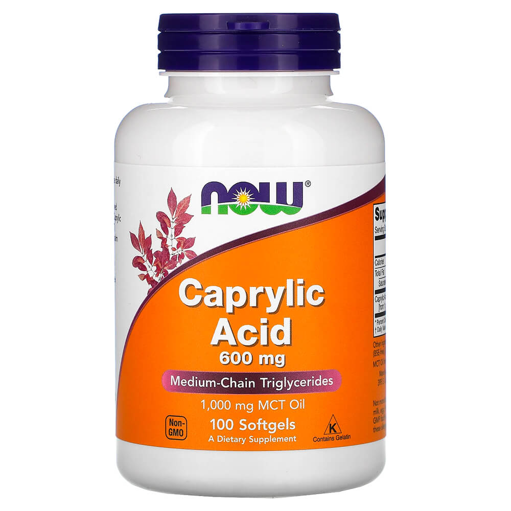 NOW Протигрибковий засіб Caprylic Acid 600 mg 100 softdels
