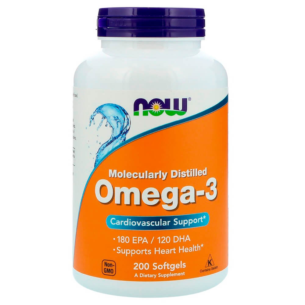 NOW Серце Omega-3 1000mg 200 softgels