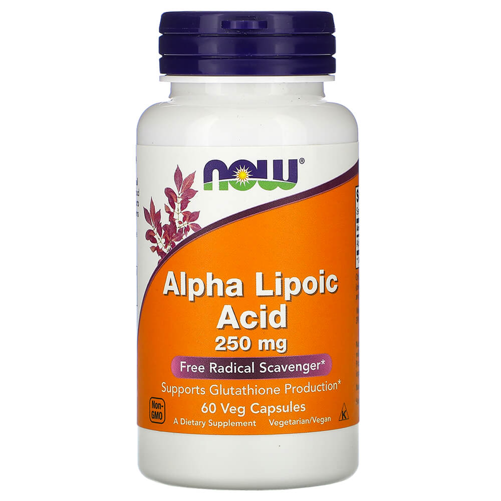 NOW Нормалізація рівня цукру та детоксикація печінки Alpha Lipoic Acid 250 mg 60 vcaps