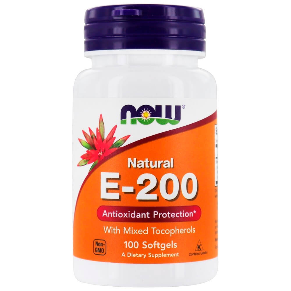 NOW Вітаміни E-200 100 softgels