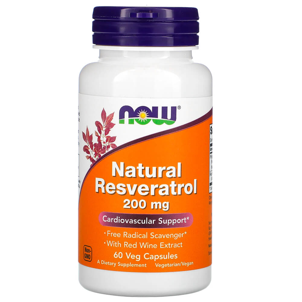 NOW Кардіопротектор Resveratrol 200 mg 60 vcaps