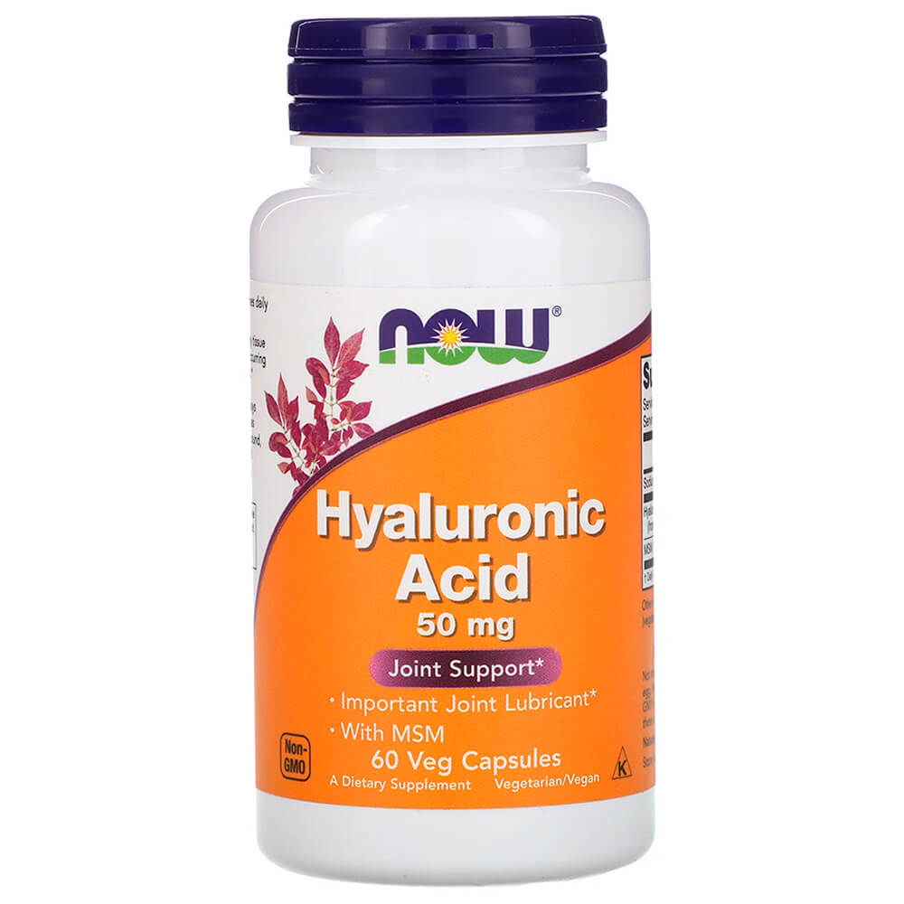 NOW Краса (для шкіри), суглоби, зв 'язки Hyaluronic Acid 50 mg with MSM 60 vcaps