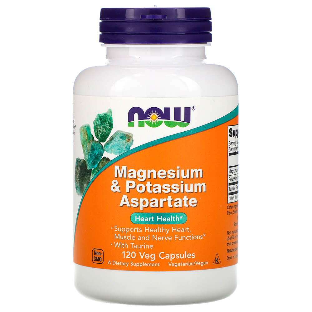NOW Мінерали для нервової системи і серця Magnesium & Potassium Aspartate 120 caps