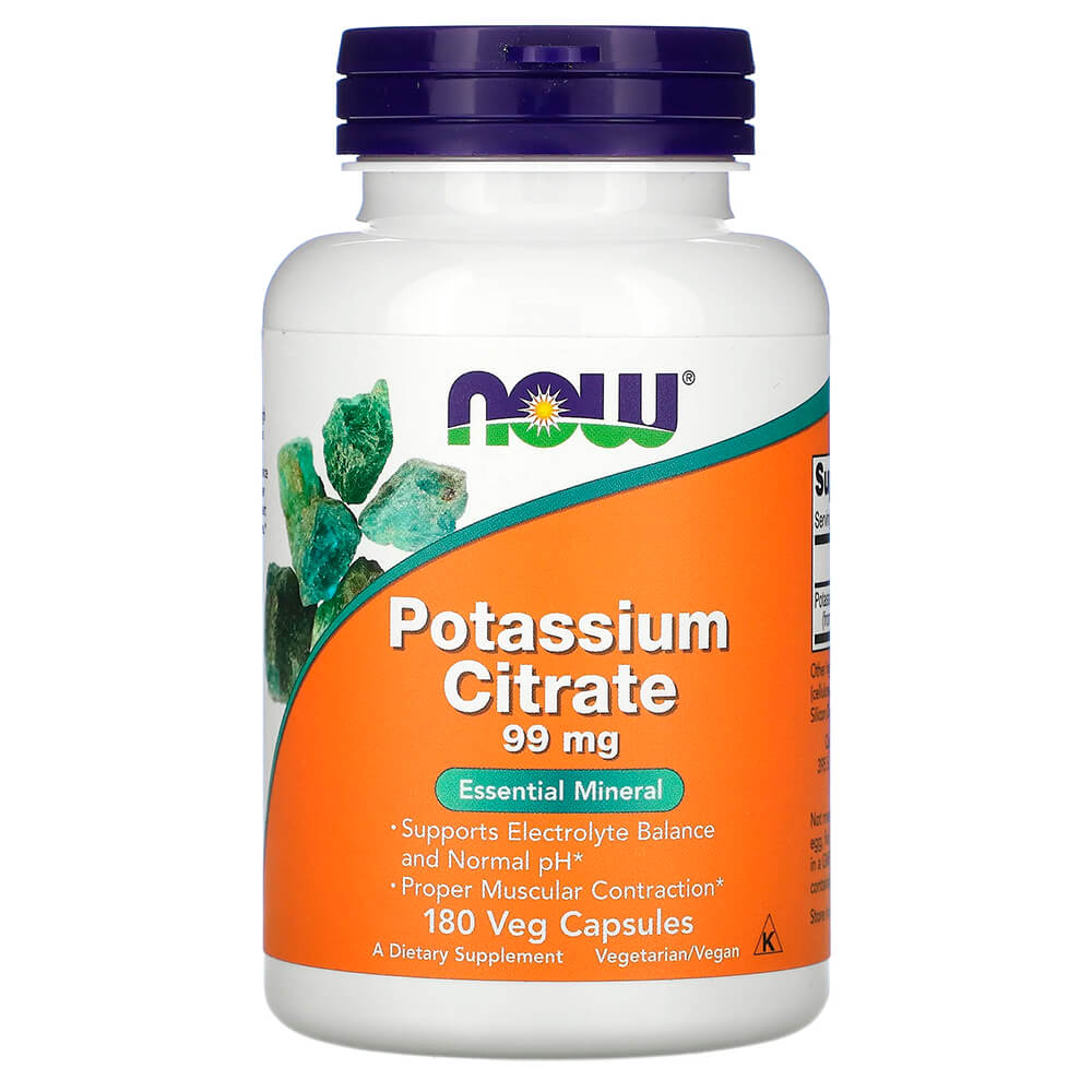 NOW Мінерали Potassium Citrate, 99 mg, 180 Capsules